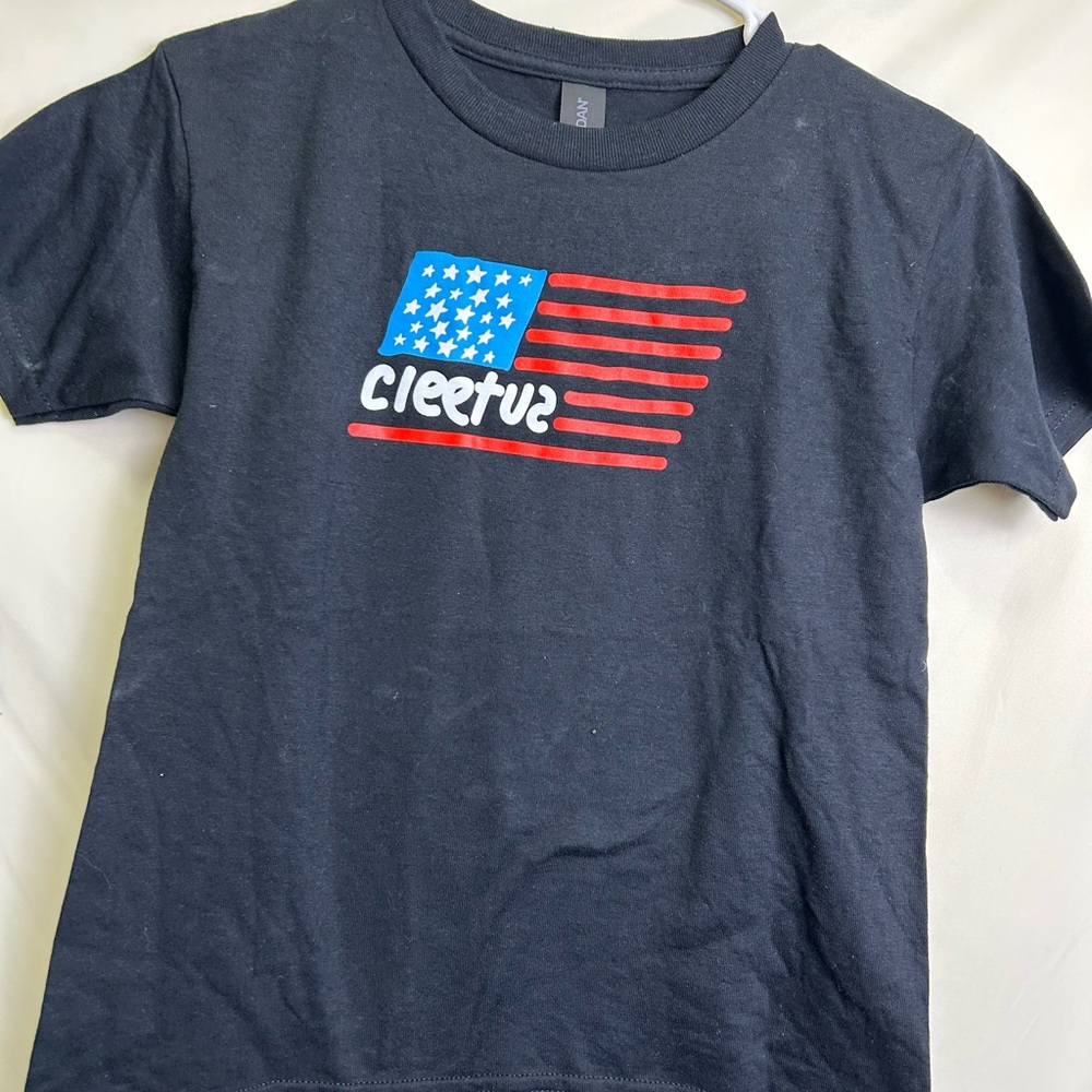 Kids Navy Tee with Flag Design